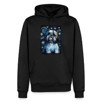 Shih Tzu Starry Night - Men’s Premium Organic Hoodie - black - Front - Nico (187cm)