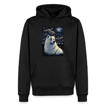 Samoyed Starry Night - Männer Premium Bio Hoodie - Schwarz - Vorne - Nico (187cm)