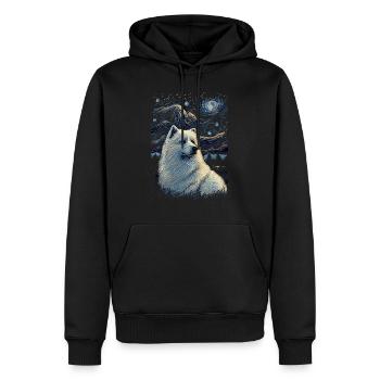 Samoyed Starry Night - Männer Premium Bio Hoodie - Schwarz - Vorne - Nico (187cm)