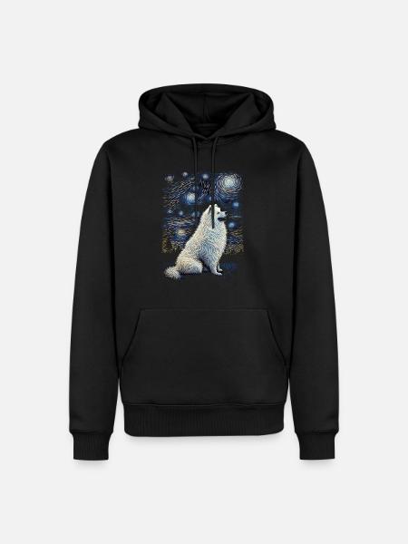 Samoyed Starry Night - Men’s Premium Organic Hoodie - black