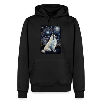 Samoyed Starry Night - Männer Premium Bio Hoodie - Schwarz - Vorne - Nico (187cm)