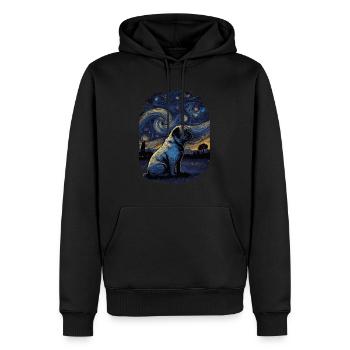Carlin Nuit étoilée - Sweat à capuche Premium bio Homme - noir - Devant - Nico (187cm)