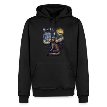Otter Starry Night - Männer Premium Bio Hoodie - Schwarz - Vorne - Nico (187cm)