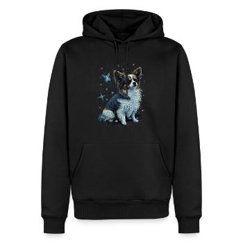 Papillon Hund Starry Night - Männer Premium Bio Hoodie - Schwarz - Vorne - Nico (187cm)