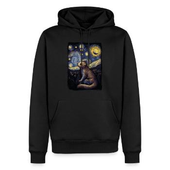 Otter Starry Night - Männer Premium Bio Hoodie - Schwarz - Vorne - Nico (187cm)