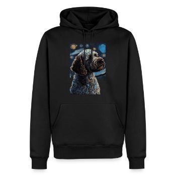 Lagotto Romagnolo Nuit étoilée - Sweat à capuche Premium bio Homme - noir - Devant - Nico (187cm)