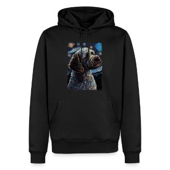 Lagotto Romagnolo Nuit étoilée - Sweat à capuche Premium bio Homme - noir - Devant - Nico (187cm)