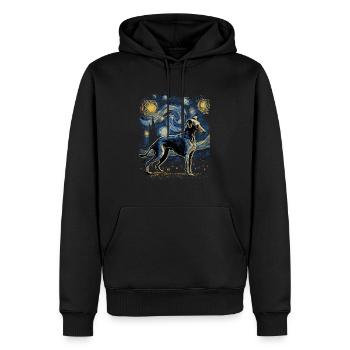 Galgo Español Nuit étoilée - Sweat à capuche Premium bio Homme - noir - Devant - Nico (187cm)