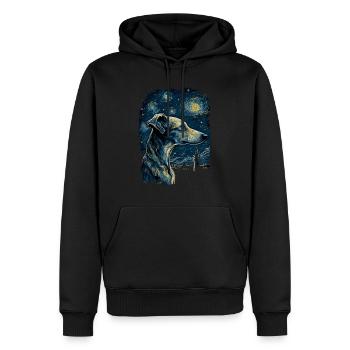 Galgo Español Nuit étoilée - Sweat à capuche Premium bio Homme - noir - Devant - Nico (187cm)