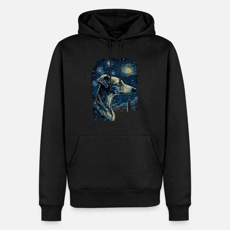 Galgo Español Nuit étoilée - Sweat à capuche Premium bio Homme - noir