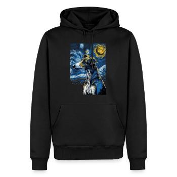 Galgo Español Nuit étoilée - Sweat à capuche Premium bio Homme - noir - Devant - Nico (187cm)