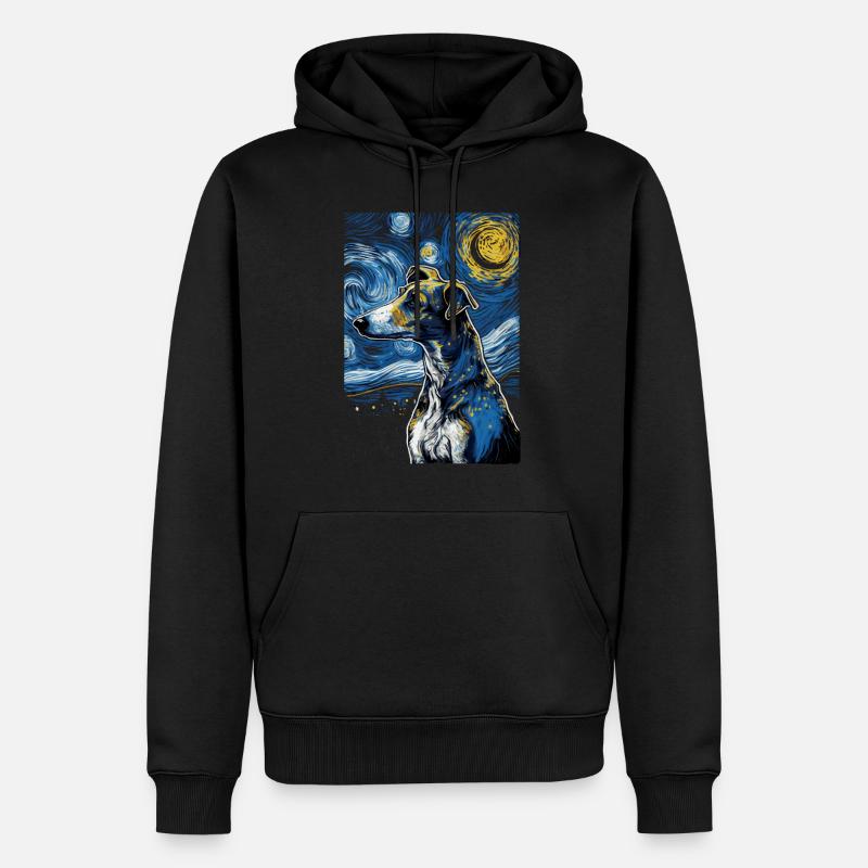 Galgo Espanol Starry Night - Männer Premium Bio Hoodie - Schwarz