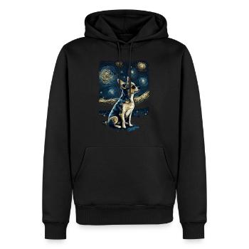 Chihuahua Starry Night - Männer Premium Bio Hoodie - Schwarz - Vorne - Nico (187cm)