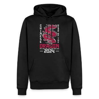 Année chinoise du Dragon 2024 Chinois - Sweat à capuche Premium bio Homme - noir - Devant - Nico (187cm)