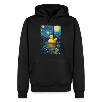 Badeente Starry Night - Männer Premium Bio Hoodie - Schwarz - Vorne - Nico (187cm)