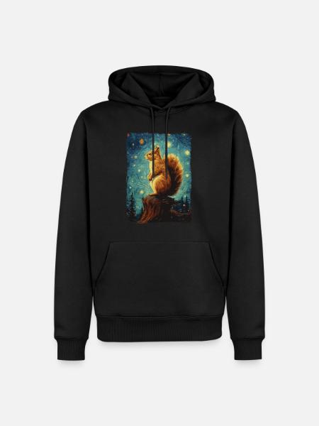 Écureuil Nuit étoilée - Sweat à capuche Premium bio Homme - noir