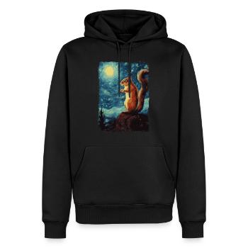 Écureuil Nuit étoilée - Sweat à capuche Premium bio Homme - noir - Devant - Nico (187cm)
