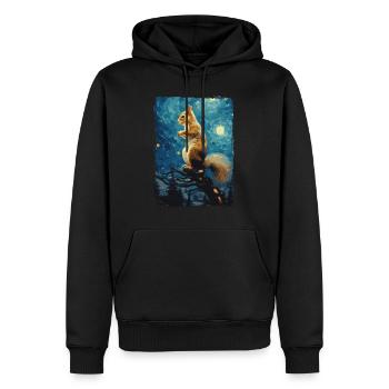 Écureuil Nuit étoilée - Sweat à capuche Premium bio Homme - noir - Devant - Nico (187cm)