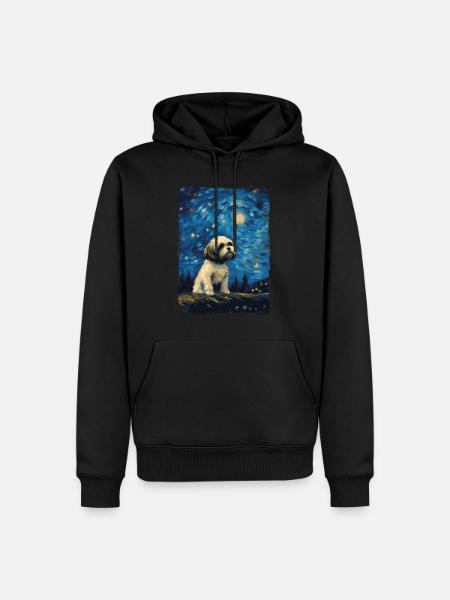 Shih Tzu Starry Night - Men’s Premium Organic Hoodie - black