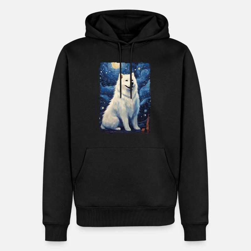 Samoyède Nuit étoilée - Sweat à capuche Premium bio Homme - noir