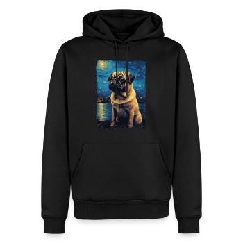 Carlin Nuit étoilée - Sweat à capuche Premium bio Homme - noir - Devant - Nico (187cm)