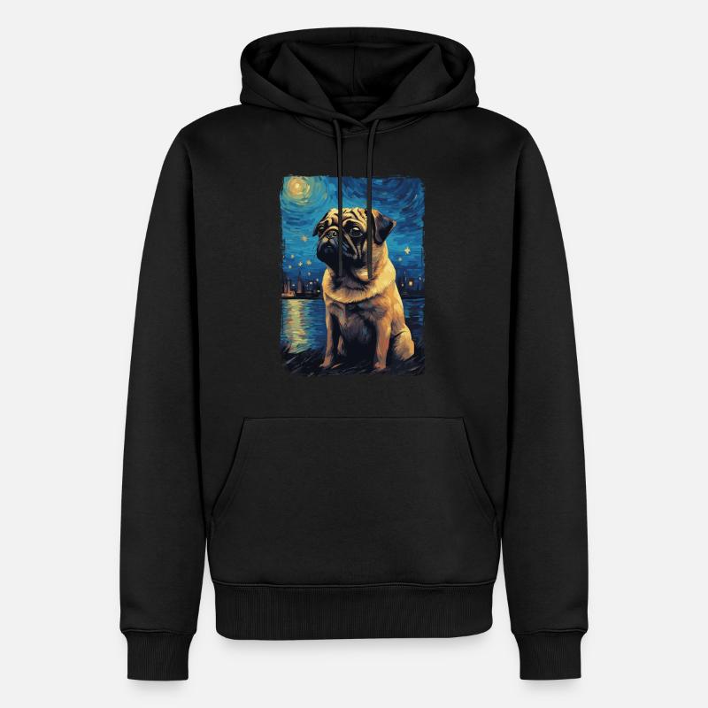 Carlin Nuit étoilée - Sweat à capuche Premium bio Homme - noir