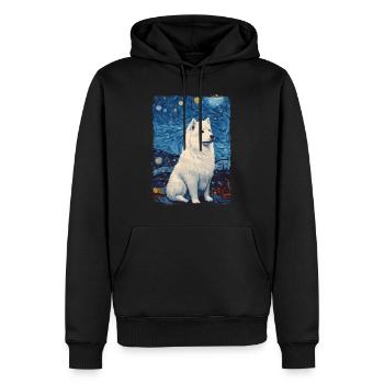 Samoyed Starry Night - Männer Premium Bio Hoodie - Schwarz - Vorne - Nico (187cm)