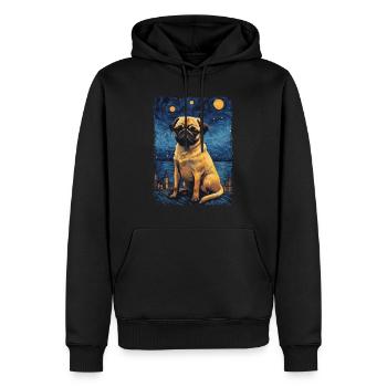 Carlin Nuit étoilée - Sweat à capuche Premium bio Homme - noir - Devant - Nico (187cm)