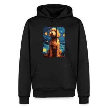 Lagotto Romagnolo Nuit étoilée - Sweat à capuche Premium bio Homme - noir - Devant - Nico (187cm)