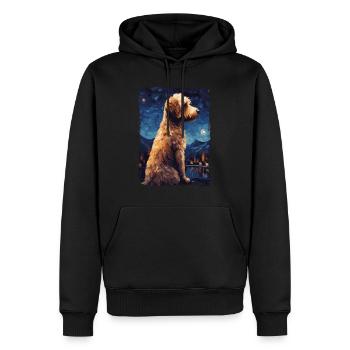 Lagotto Romagnolo Nuit étoilée - Sweat à capuche Premium bio Homme - noir - Devant - Nico (187cm)