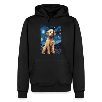 Lagotto Romagnolo Nuit étoilée - Sweat à capuche Premium bio Homme - noir - Devant - Nico (187cm)