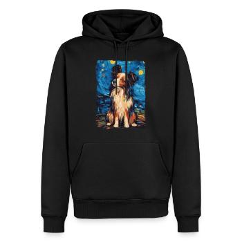 Papillon Hund Starry Night - Männer Premium Bio Hoodie - Schwarz - Vorne - Nico (187cm)