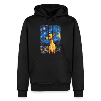 Lévrier italien Nuit étoilée - Sweat à capuche Premium bio Homme - noir - Devant - Nico (187cm)