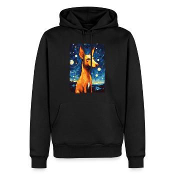 Podenco Starry Night - Männer Premium Bio Hoodie - Schwarz - Vorne - Nico (187cm)