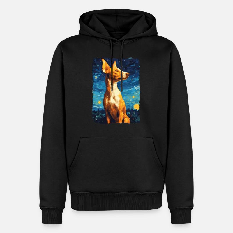 Podenco Starry Night - Männer Premium Bio Hoodie - Schwarz