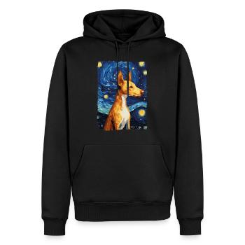 Podenco Starry Night - Männer Premium Bio Hoodie - Schwarz - Vorne - Nico (187cm)