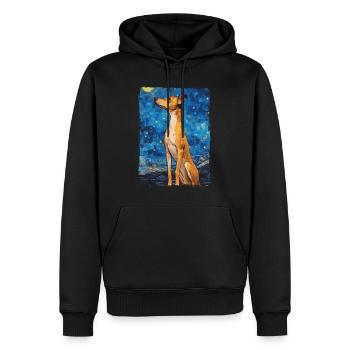 Lévrier italien Nuit étoilée - Sweat à capuche Premium bio Homme - noir - Devant - Nico (187cm)