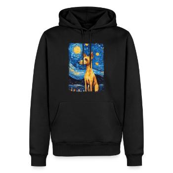 Lévrier italien Nuit étoilée - Sweat à capuche Premium bio Homme - noir - Devant - Nico (187cm)