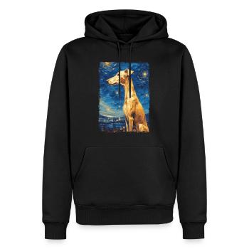 Galgo Español Nuit étoilée - Sweat à capuche Premium bio Homme - noir - Devant - Nico (187cm)