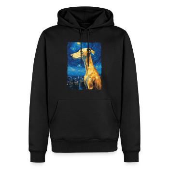 Galgo Español Nuit étoilée - Sweat à capuche Premium bio Homme - noir - Devant - Nico (187cm)