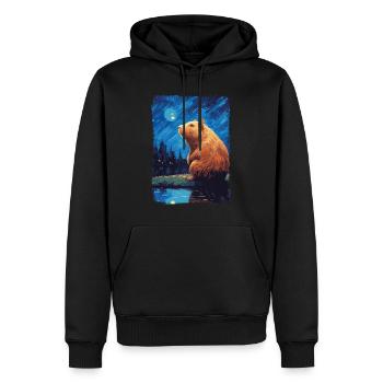 Wasserschwein Starry Night - Männer Premium Bio Hoodie - Schwarz - Vorne - Nico (187cm)