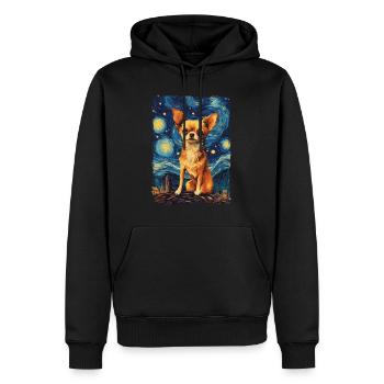 Chihuahua Starry Night - Männer Premium Bio Hoodie - Schwarz - Vorne - Nico (187cm)