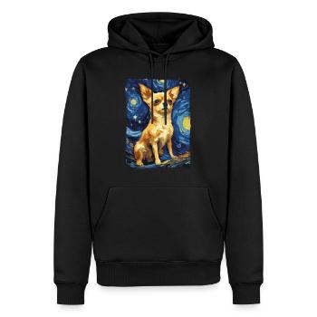 Chihuahua Starry Night - Männer Premium Bio Hoodie - Schwarz - Vorne - Nico (187cm)