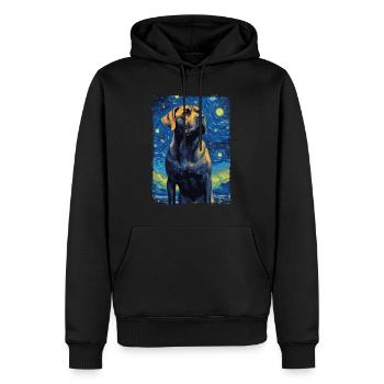 Cane Corso Nuit étoilée - Sweat à capuche Premium bio Homme - noir - Devant - Nico (187cm)
