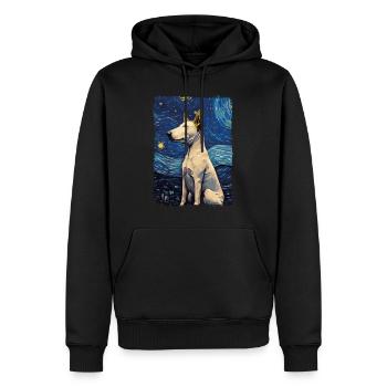 Bullterrier Starry Night - Männer Premium Bio Hoodie - Schwarz - Vorne - Nico (187cm)