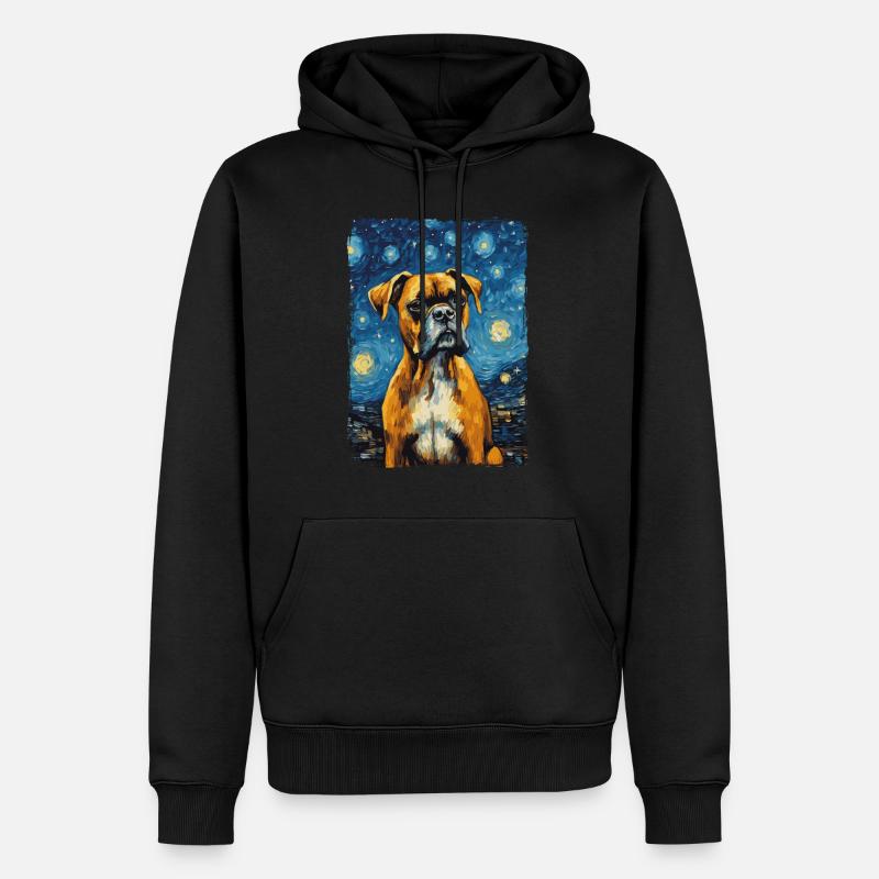 Boxer Starry Night - Männer Premium Bio Hoodie - Schwarz