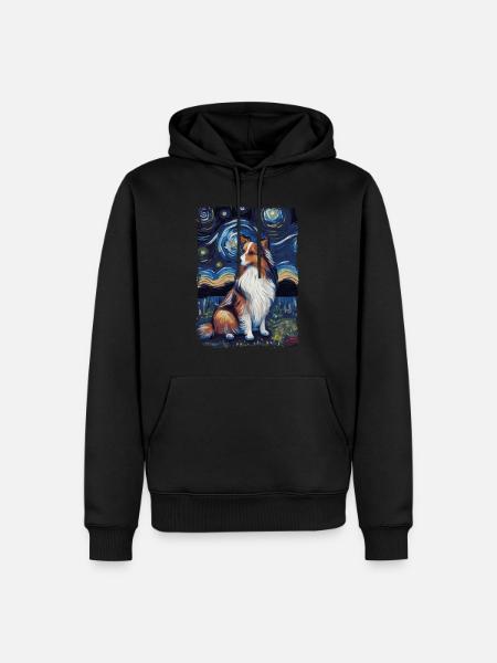 Berger Shetland Nuit étoilée - Sweat à capuche Premium bio Homme - noir
