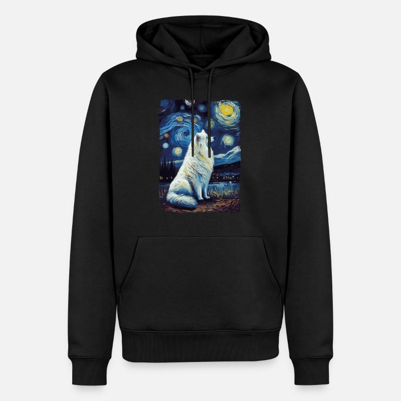 Samoyède Nuit étoilée - Sweat à capuche Premium bio Homme - noir