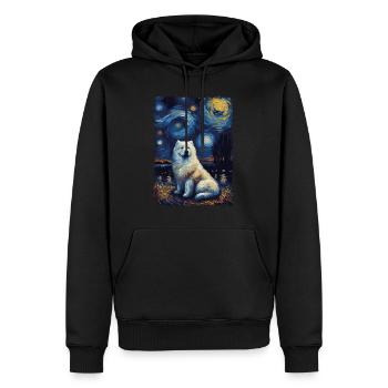 Samoyed Starry Night - Männer Premium Bio Hoodie - Schwarz - Vorne - Nico (187cm)