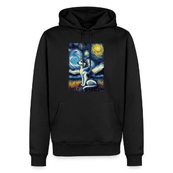 Husky Starry Night - Männer Premium Bio Hoodie - Schwarz - Vorne - Nico (187cm)
